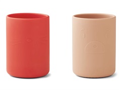 Liewood apple red/tuscany rose silicone cup Ethan (2-pack)